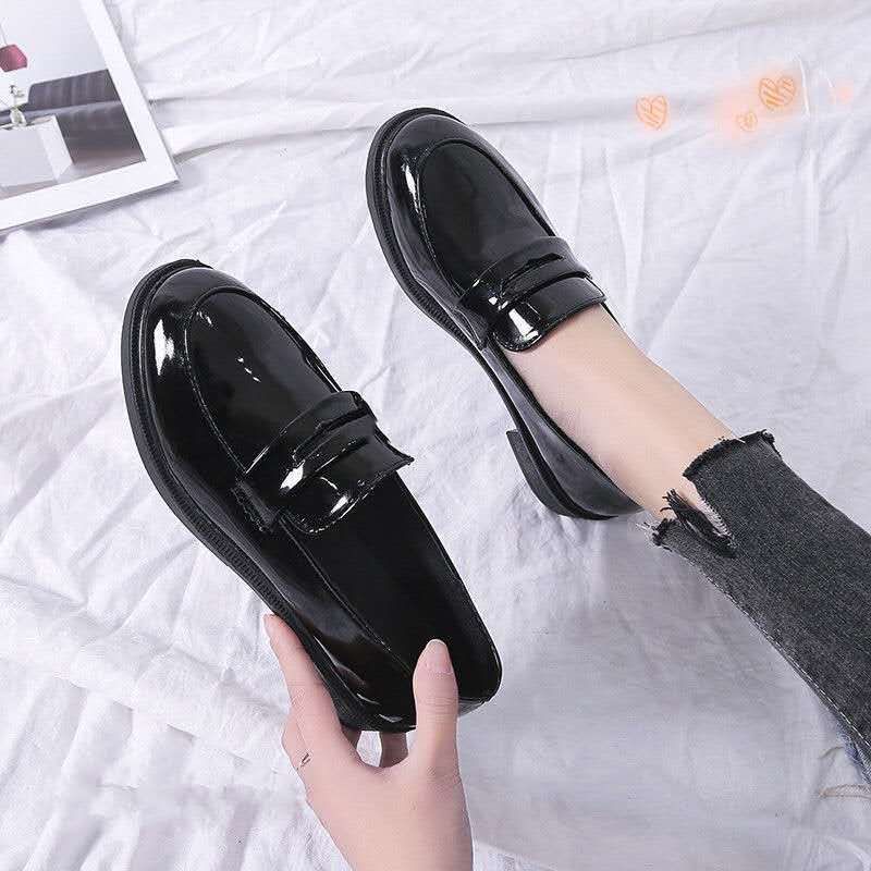 Giày Da Đế Dày Phong Cách Anh Quốc Cho Nữ Size 31-46 41 Plus Size 42
