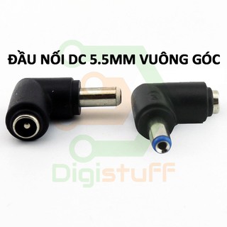 Đầu nối DC 5.5mm vuông góc dùng chuyển đầu nguồn DC 5.5 mm thẳng sang vuông góc