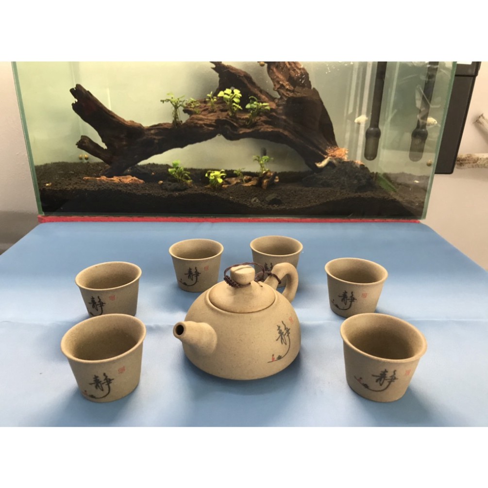 BỘ ẤM TRÀ NHAM SA CAO CẤP - CHỮ TĨNH - 1 ẤM 6 CHÉN cam kết hàng đẹp