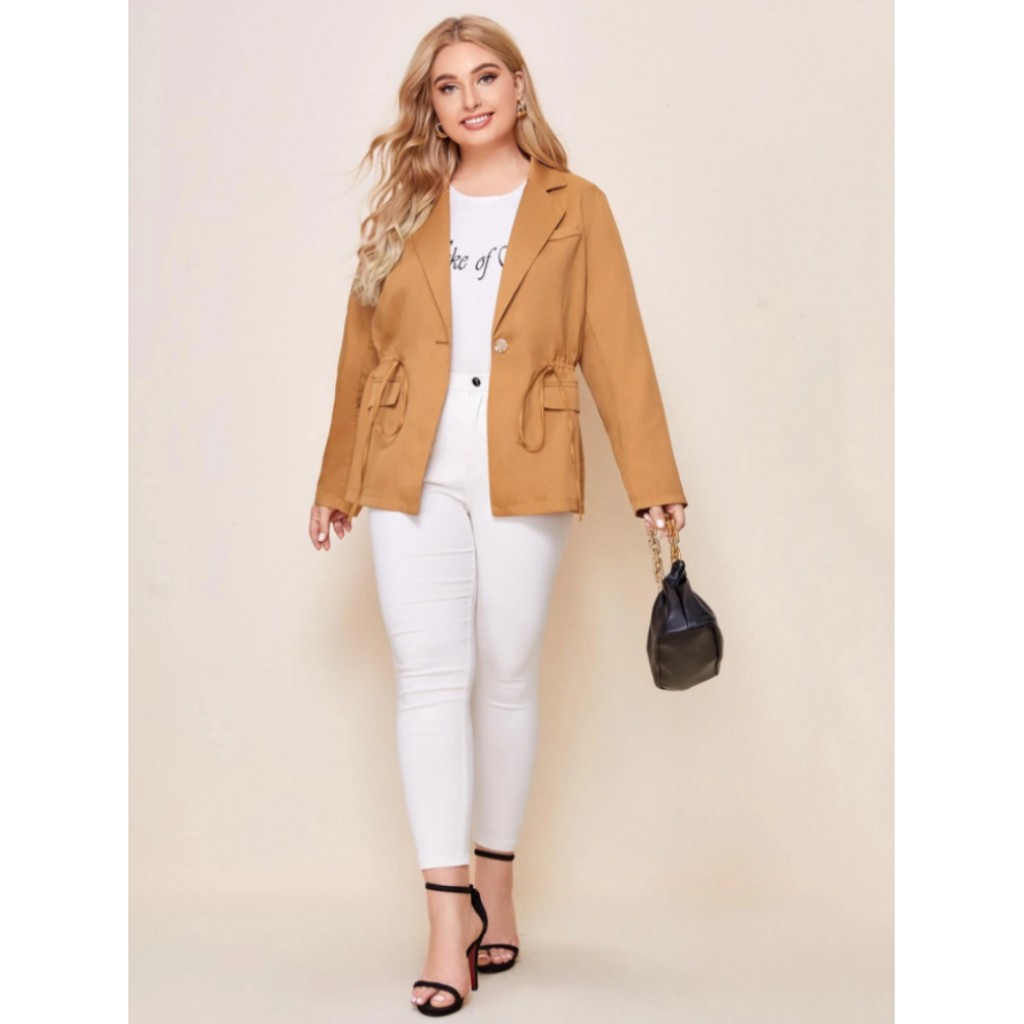 [BIGSIZE] ÁO KHOÁC VEST BLAZER MÀU VÀNG TRƠN THANH LỊCH 70-110KG - AK97 | BigBuy360 - bigbuy360.vn
