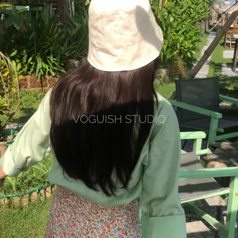 Áo Sơ Mi Vải Cotton Dài Tay Xanh Mint / Xanh Bạc Hà Cho Nữ