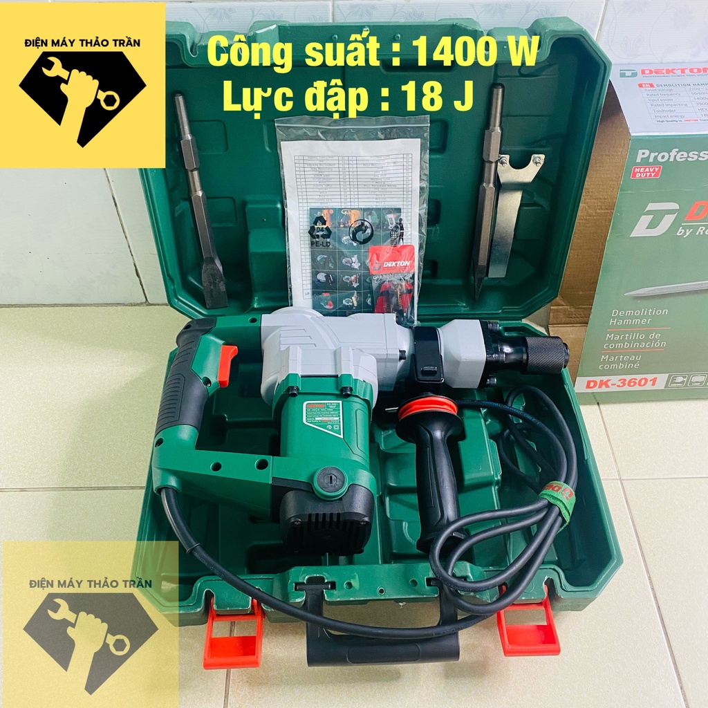 Máy đục bê tông 17mm Dekton DK-3601 Điện 220V : 1400w
