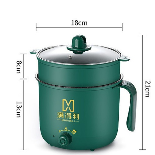 Nồi Lẩu Mini, Nồi Lẩu Điện Đa Năng 2 tầng- ca nấu mì điện hấp Siêu Chống Dính