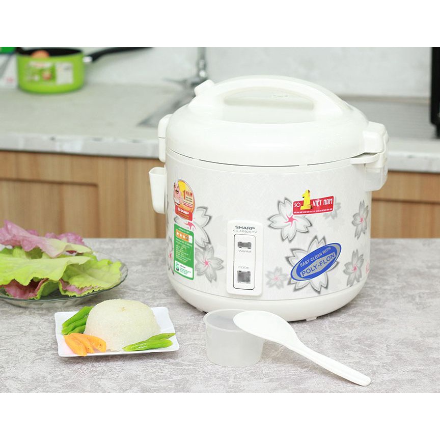 Nồi cơm điện Sharp 1.8 lít KS-N182ETV- Mới 100% -SX Thailan-Dùng cho 4-6 người ăn