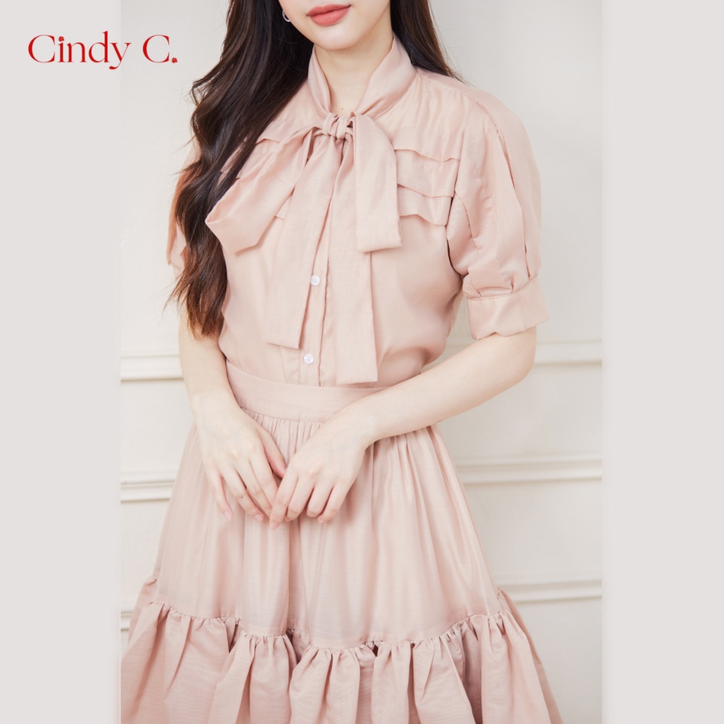 Áo dài tay Nolan CINDY C chất liệu Organza thiết kế thanh lịch nữ tính 663