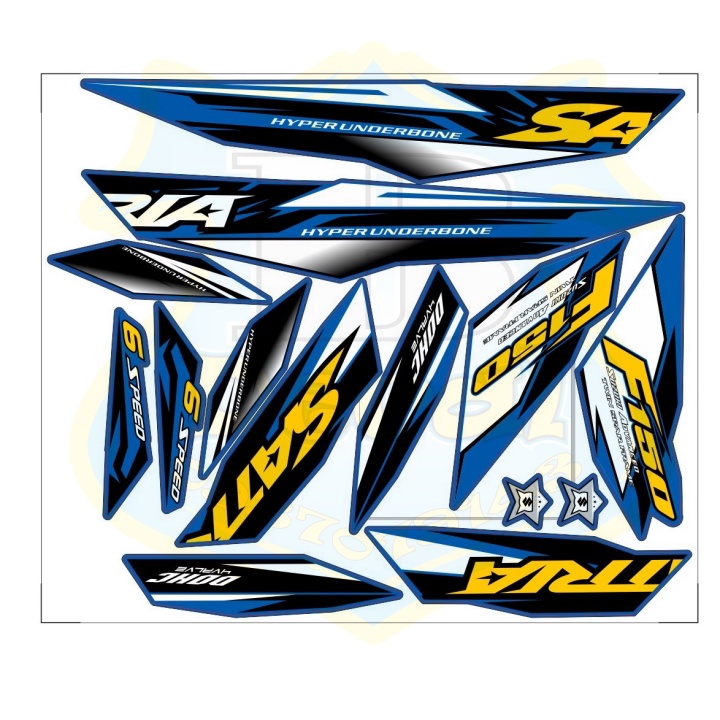 ( Quí khách vui lòng mang ra tiệm cho thợ dán ) Tem satria fi xanh