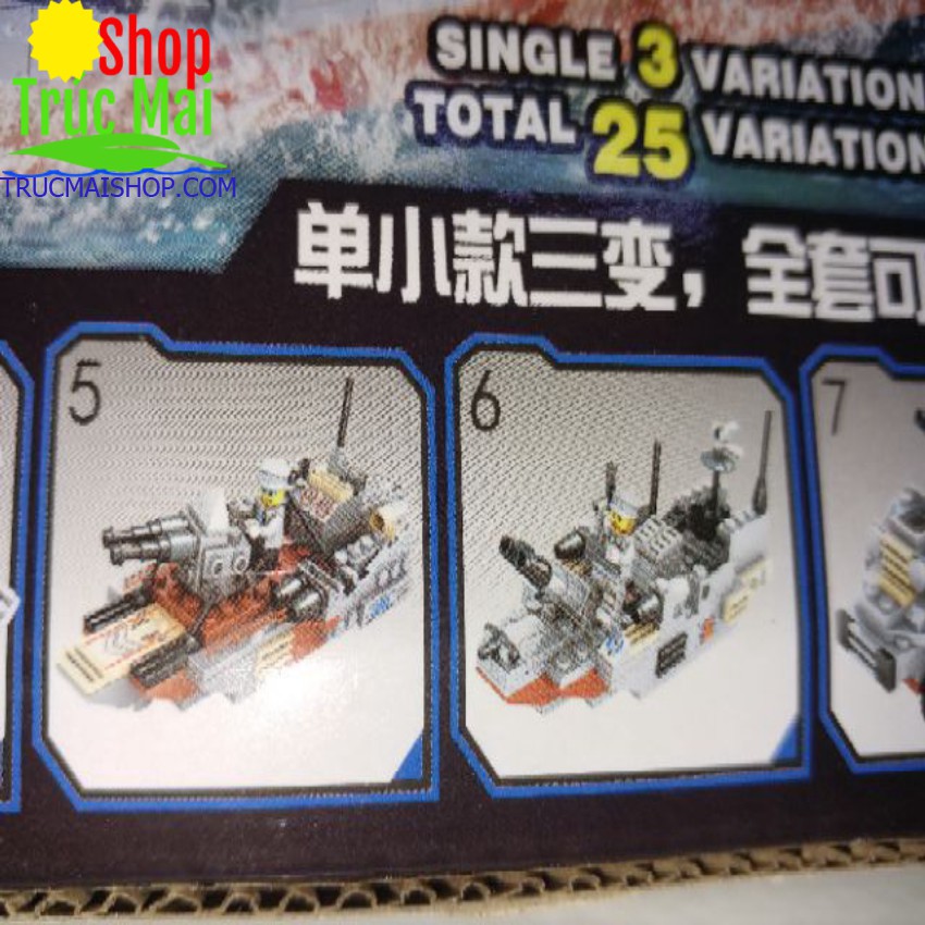 đồ chơi xếp hình lego sáng tạo 8 in 1 naval battle no.41012