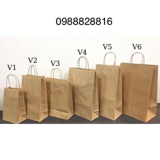 Sỉ 50 túi giấy kraft có quai và không quai đủ Size