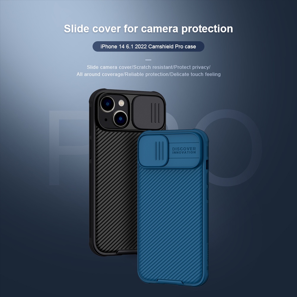 Ốp Điện Thoại Nillkin Bằng TPU + PC Chống Sốc Có Nắp Trượt Bảo Vệ Camera Cho iPhone 14