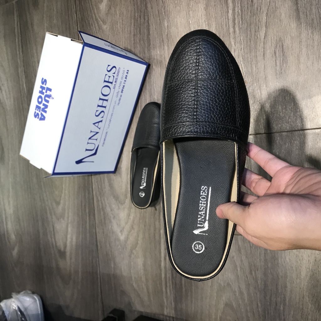 Giày sục nữ, dép sục nữ Lunashoes (6207) da bò 100% full box hàng cao cấp có sẵn full size bảo hành 2 năm