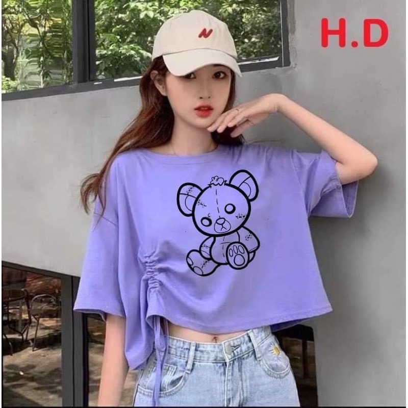 Áo croptop gấu rút eo HD12