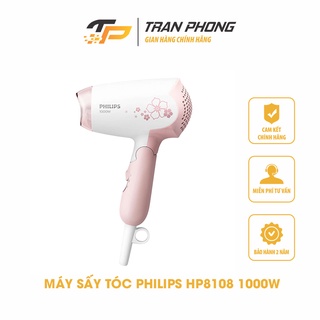 Máy sấy tóc mini 2 tốc độ Philips HP8108 1000W - Bảo Hành 24 Tháng, Hàng Chính Hãng