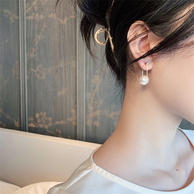 Ngôi sao Bông tai Tua tinh tế Vàng 14K Chuỗi ngắn Lưng Treo Bông tai Bông tai Đinh tán Tính khí Tai cho Phụ nữ Đồ trang sức