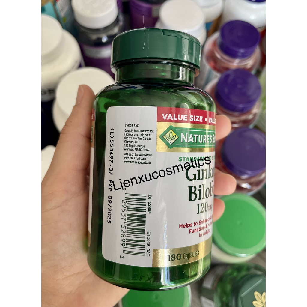 Viên uống bổ não Gingko Biloba Nature's Boubty 120mg, hộp 180v. HSD 2025