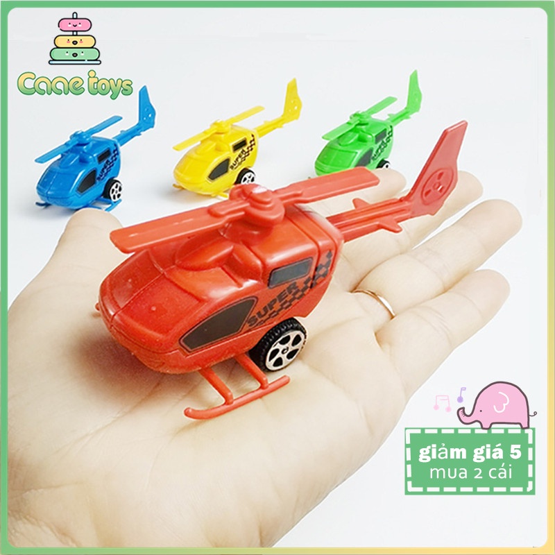 【THEO DÕI CHÚNG TÔI NHẬN voucher 5000 ₫】Đồ Chơi Máy Bay Trực Thăng Kéo Lưng Bằng Nhựa Mini