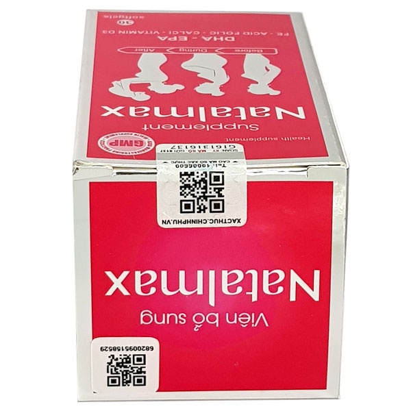 Viên bổ sung Natalmax - Hỗ trợ nâng cao sức đề kháng, tăng cường cung cấp dưỡng chất cần thiết cho mẹ bầu (hộp 30 viên)