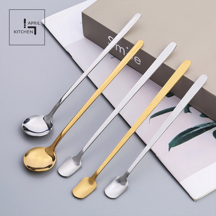 [Mã LIFEHLSALE2 giảm 10% đơn 0Đ] Muỗng thìa inox cán dài gọn nhẹ khuấy cafe nước ép thép không gỉ dài 17cm MNI03