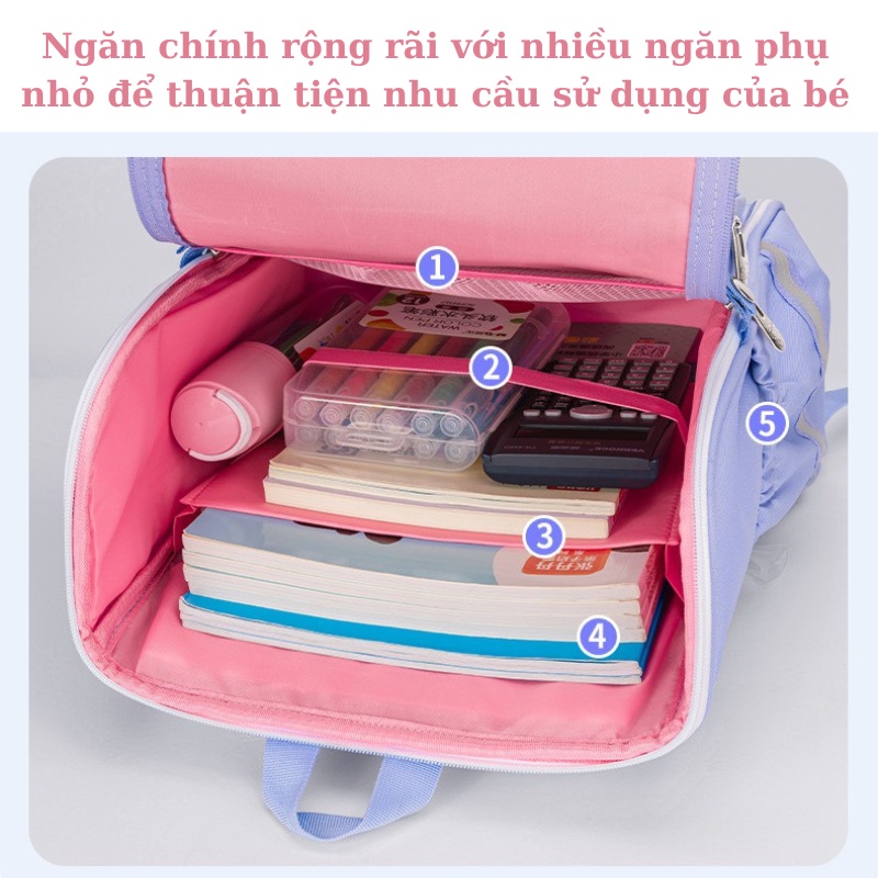 Balo chống gù, ba lô trẻ em họa tiết 3D cho bé trai bé gái đi học tiểu học từ lớp 1 đến lớp 6 Xu Xu Kids