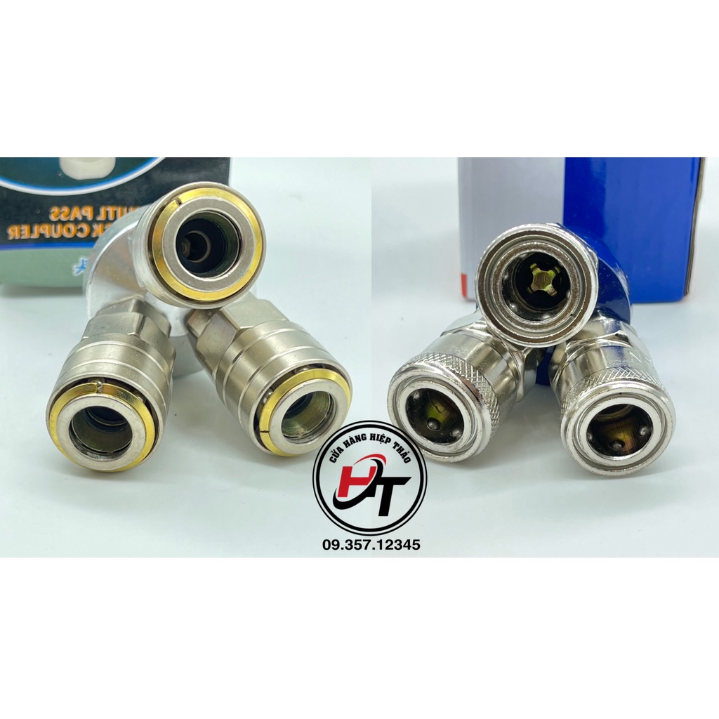 Đầu nối nhanh dây hơi chia 2 chia 3 - Đầu nối hơi máy nén khí NDC2C3
