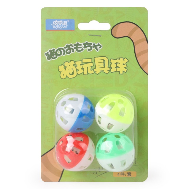 Combo 4 banh đồ chơi lục lạc cho chó mèo