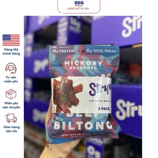 Set 3 bịch khô bò sấy date 9/2023 stryve beef biltong hickory seasoned - eds hàng mỹ đi air