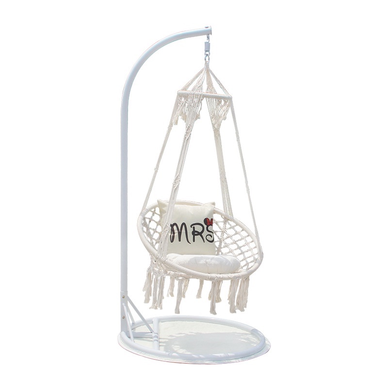 Xich đu Macrame cotton Swing kinh bắc siêu chất mầu kem Trắng- Có Cần treo đi kèm
