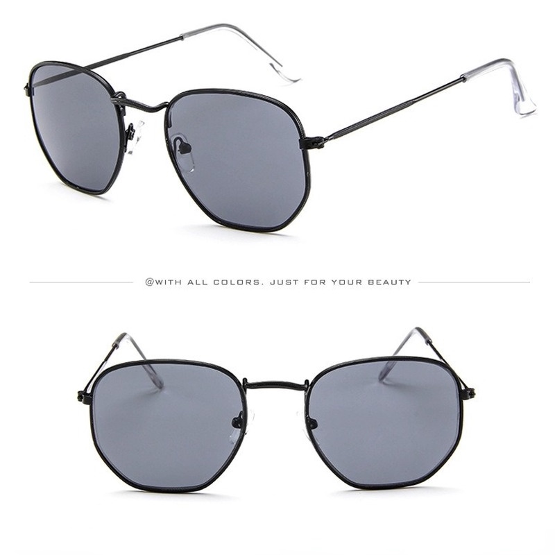 Kính mát gọng tròn bằng kim loại phong cách cổ điển thời trang cho nam và nữ