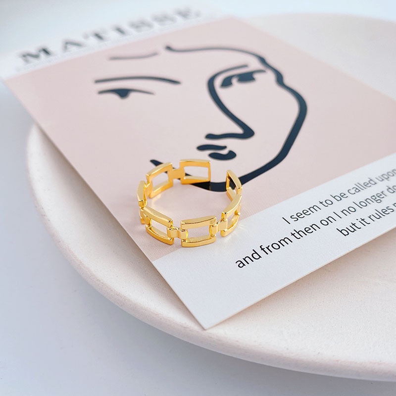 Nhẫn Đeo Tay Bằng Thép Titan Mạ Vàng 18K Có Thể Điều Chỉnh Cao Cấp