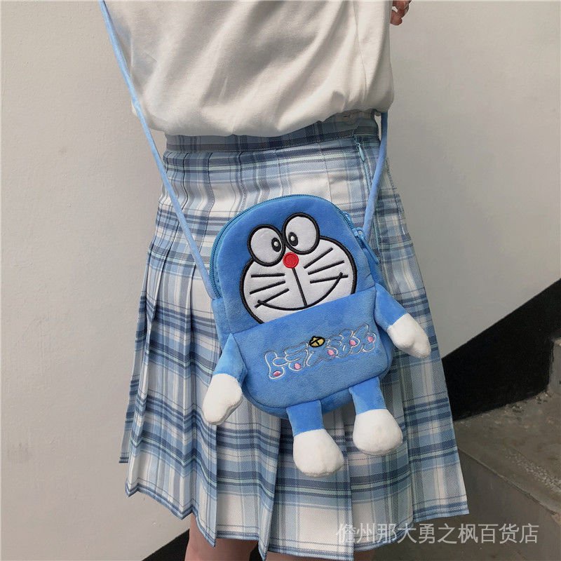 Túi Xách Vải Bông Hình Doraemon Đáng Yêu Nhỏ Gọn Dễ Phối Đồ Cho Nữ A7QN