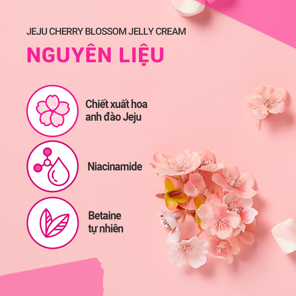 [Mã FMCGMALL giảm 8% đơn 250K] Kem dưỡng ẩm sáng da từ hoa anh đào đảo Jeju innisfree Cherry Blossom Jelly Cream 50ml