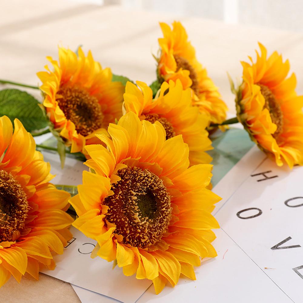 WATTLE Bó Hoa Hướng Dương Giả Trang Trí Tiệc Cưới