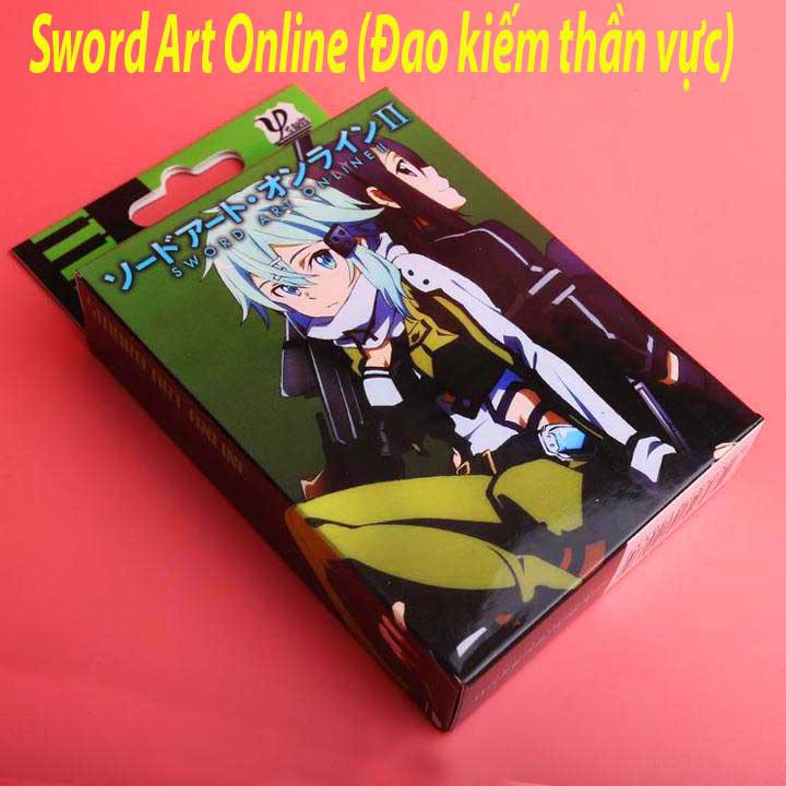 có hộp đựng) Bộ bài Tây anime Sword Art Online Đao kiếm thần vực 54 lá