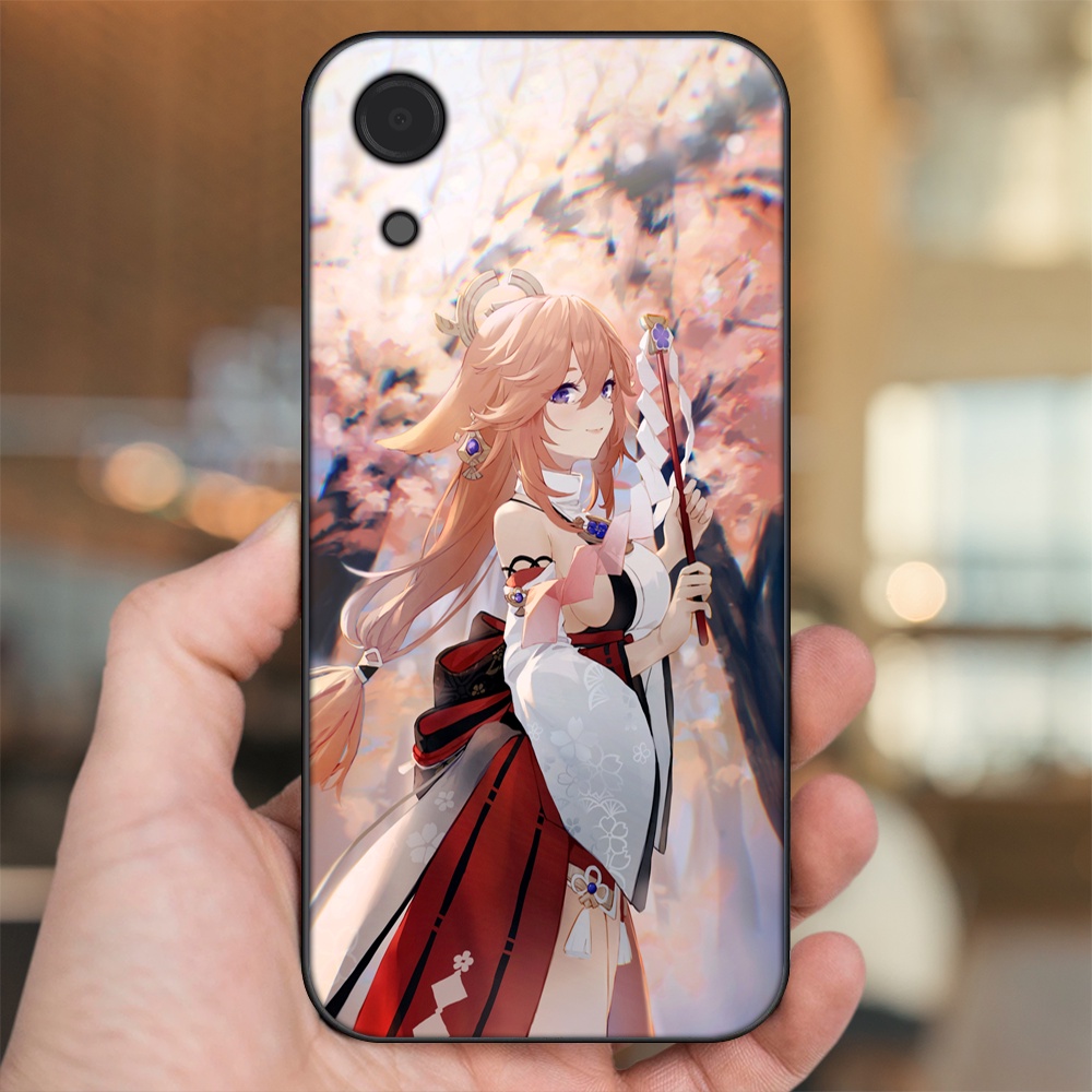 Ốp lưng Samsung A03 Core viền đen in hình Yae Miko Genshin Impact