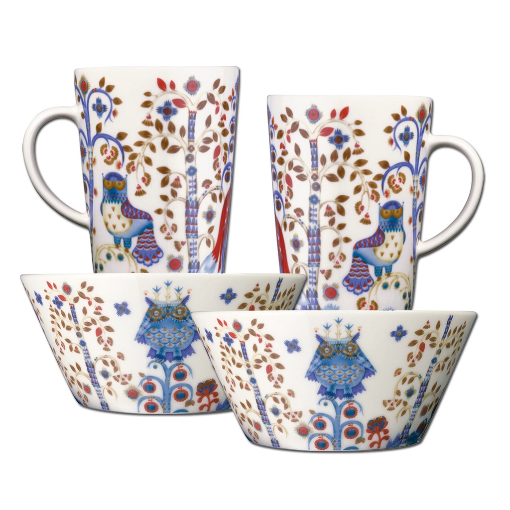 Bát tô sứ Taika Iittala Họa tiết Trắng