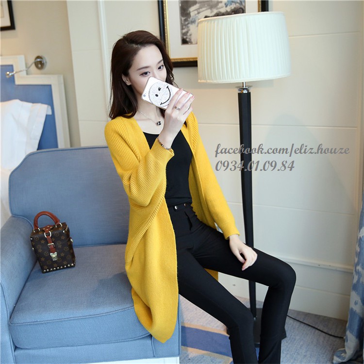 Áo khoác len form dài Hàn Quốc