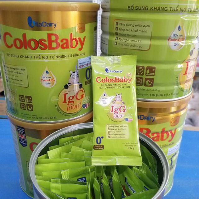 [Mã 267FMCGSALE giảm 8% đơn 500K] [Lẻ 1 gói]Sữa Colosbaby gold IGG1000 0+