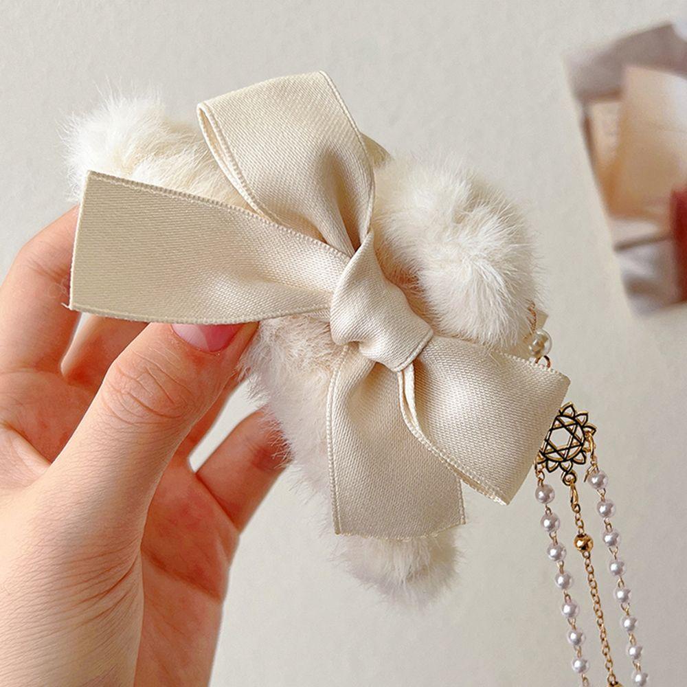 Kẹp Tóc Móng Vuốt Đính Mặt Lông Dài Thời Trang