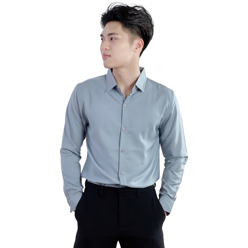 Áo sơ mi nam tay dài đi học, đi làm công sở 4YOUNG SM1 | BigBuy360 - bigbuy360.vn