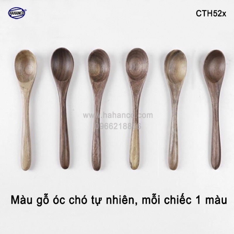 Muỗng/Thìa gỗ Óc Chó nhỏ chuôi / cán dài - thìa cafe/ sinh tố - CTH526 - HAHANCO