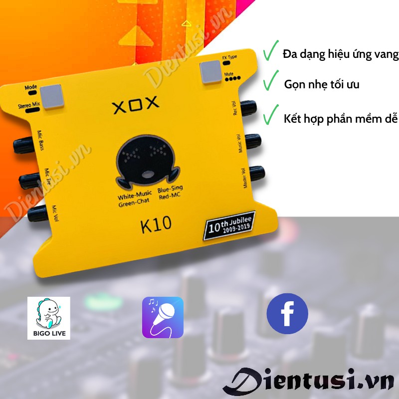 Combo Sound Card K10-2020 Và Micro Thu Âm LGT-240