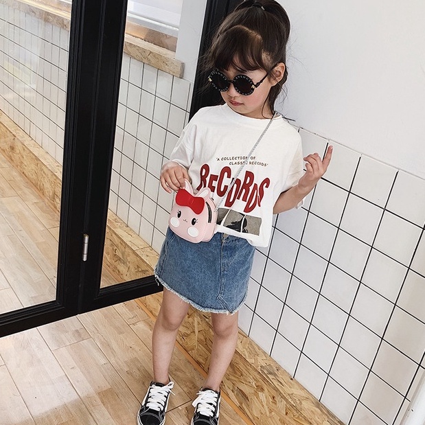 Túi Đeo Chéo Nhỏ Xinh In Họa Tiết Hoạt Hình Dễ Thương Phong Cách Hàn Quốc Cho Bé Gái