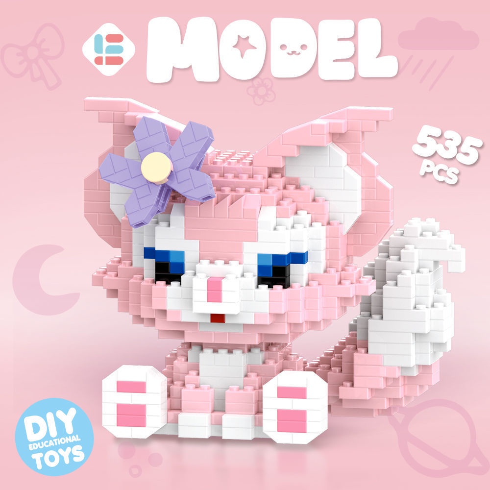 Mô hình lắp ráp Xe Thỏ Stella, Cáo Lina Bell CÓ ĐÈN Hapi Toys - Đồ chơi MODEL xếp hình 3D dễ thương dùng trang trí