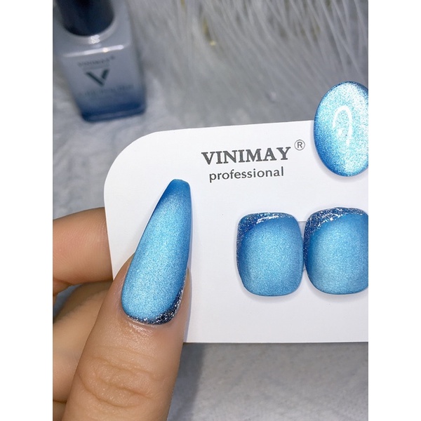 sơn gel mắt mèo kim cương ánh xanh viniamy hot mới