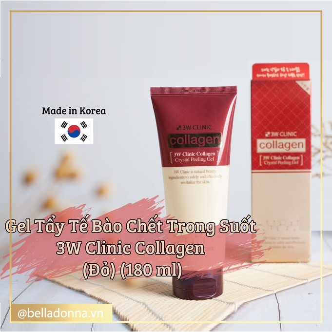 Gel Tẩy Tế Bào Chết Collagen 3W Clinic Collagen Crystal Peeling Gel 180ml