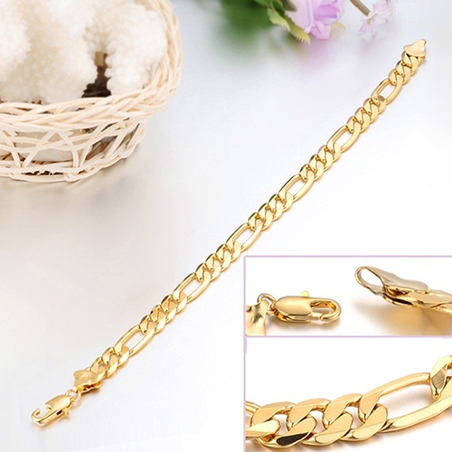 Lắc tay mạ vàng 18K dạng mắt xích thời trang cho nam
