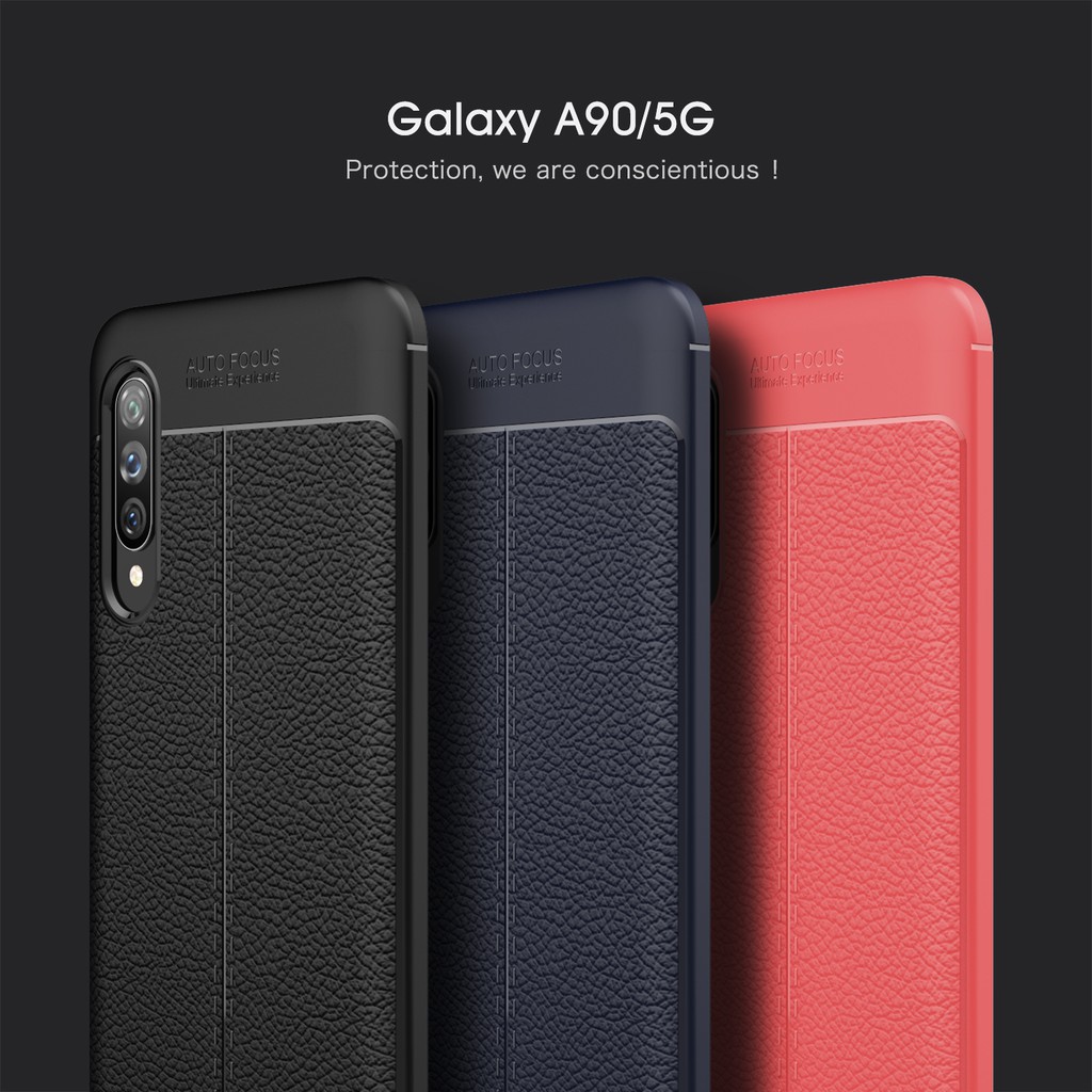 Ốp điện thoại TPU phối da chống sốc cho Samsung Galaxy A90s 5G/ A10s/ A20s/ M30s