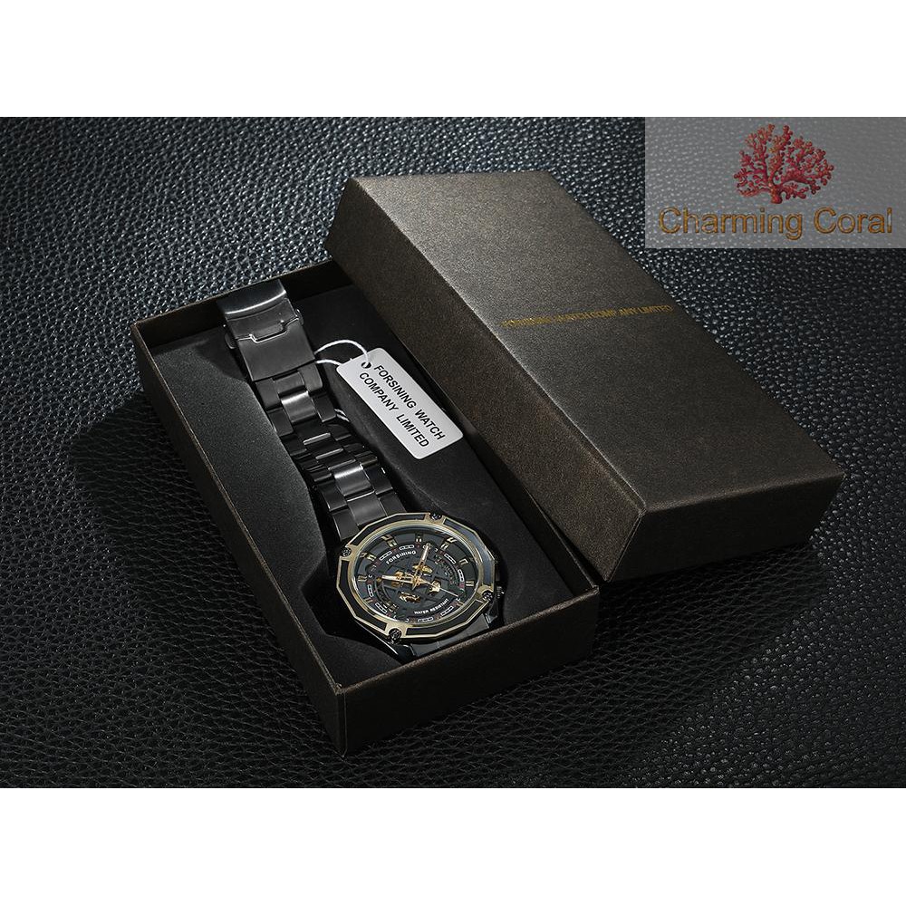 CTOY Forsining A1030 Top Brand Automatic Mechanical Business Men Watch Skeleton Luxury Watch Luxury Fashion Military Stainless Steel Watch with Gift Box