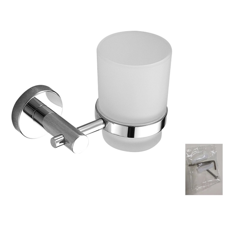 Giá Đỡ Cốc / Bàn Chải Đánh Răng / Cốc Súc Miệng Gắn Tường Màu Bạc