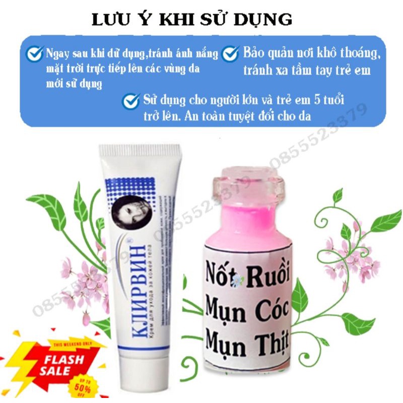 Combo Kem Tẩy Nốt Ruồi Tàn Nhang, Mắc Cá,Mụn Thịt, Mụn Cóc + Kem Liền Sẹo