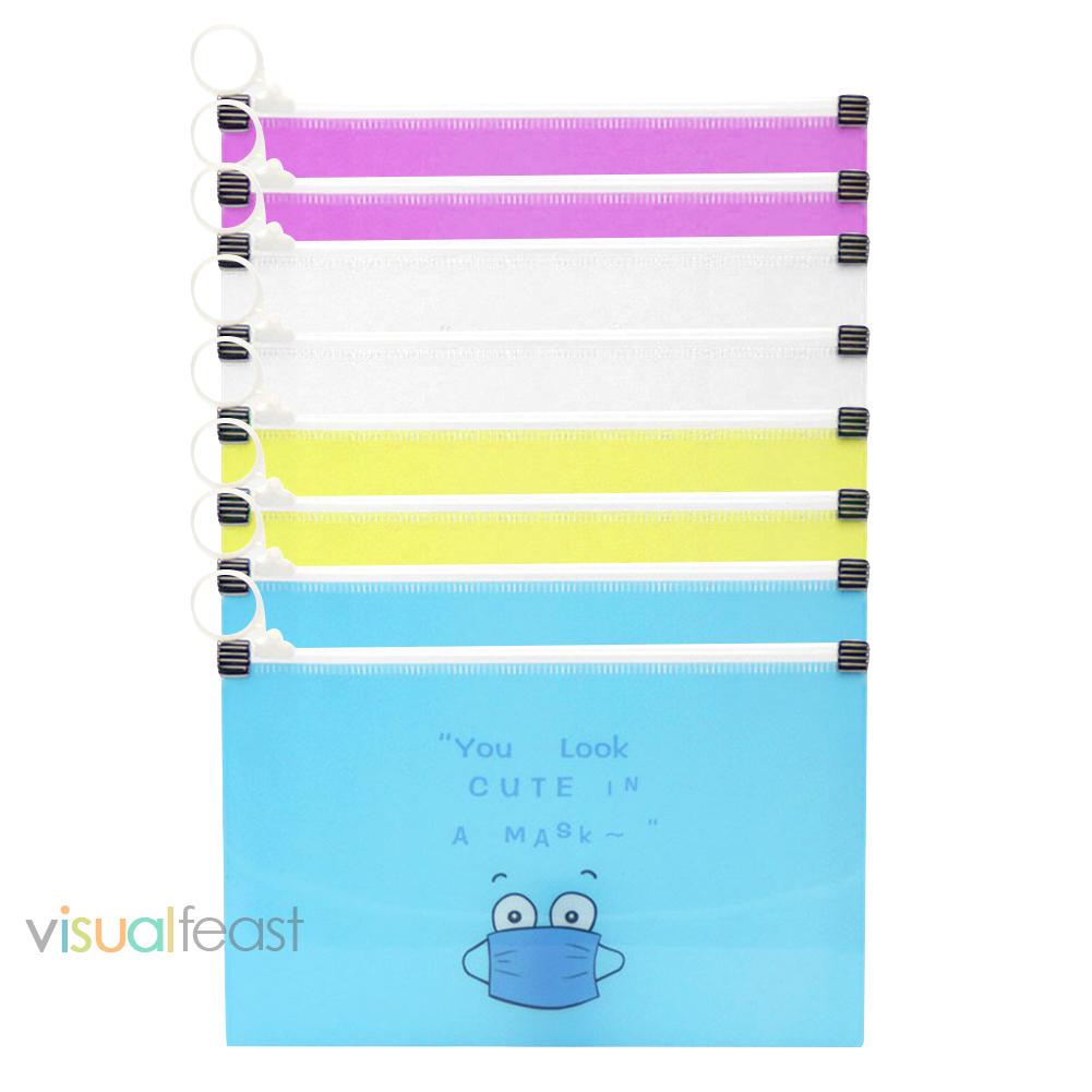 Set 8 túi đựng khẩu trang chống bụi không ô nhiễm có khóa kéo
